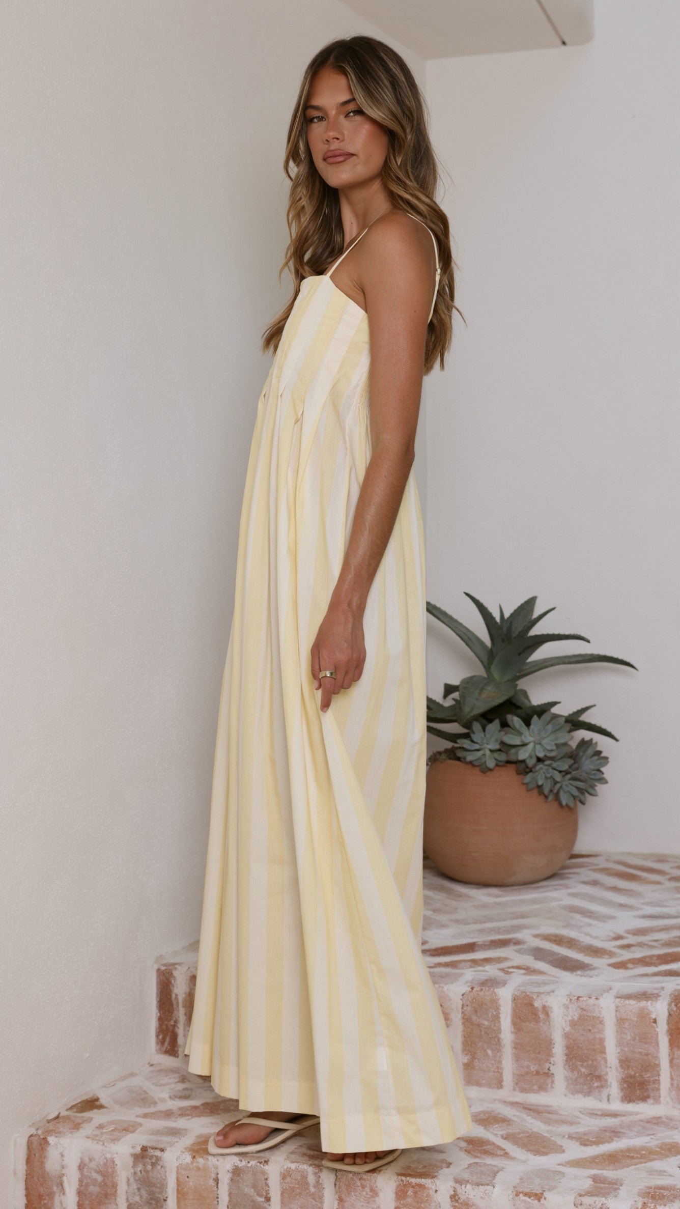 Pippa Maxi Dress - Yellow Stripe