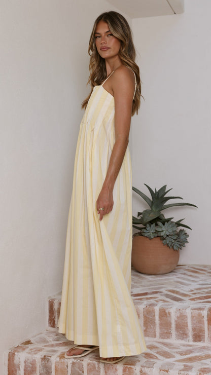 Pippa Maxi Dress - Yellow Stripe