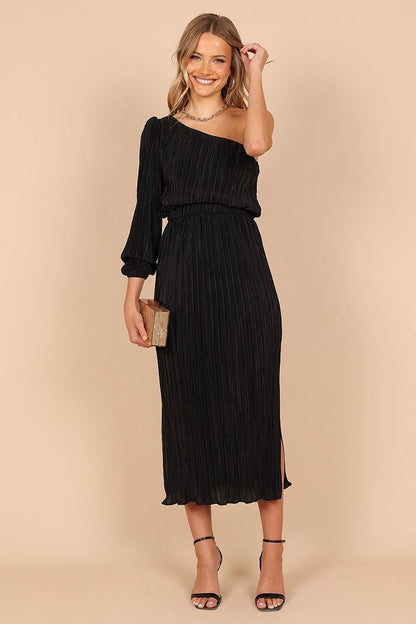 Petal and Pup Women's Pontee One Shoulder Pleated Midi Dress