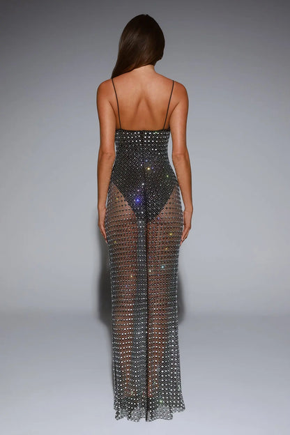 LUXE On Arrival Sheer Maxi Dress Black