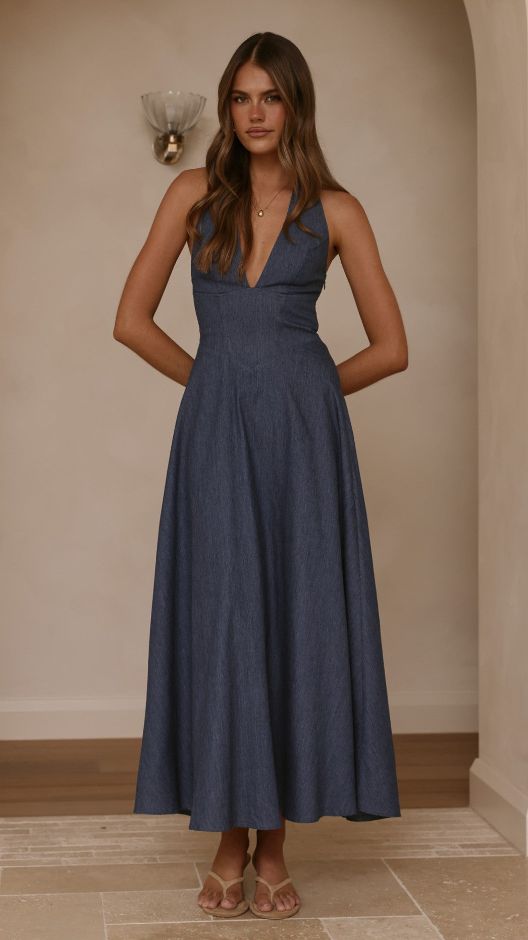 Skye Maxi Dress - Steel Blue