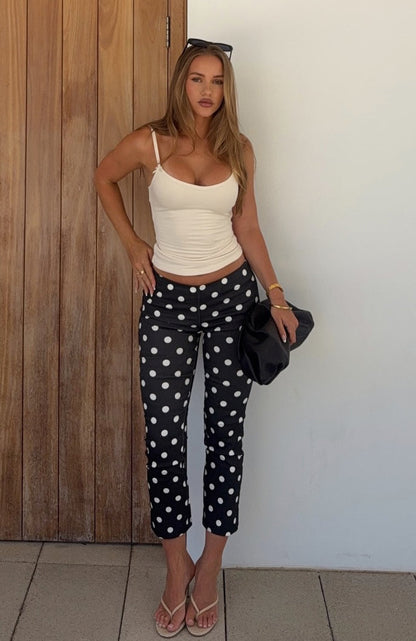 Sweetie Darling Capri Pants Black/White Polka Dot