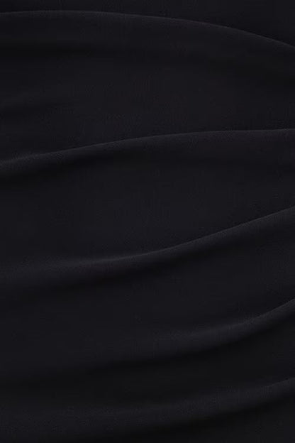 Ruched Off Shoulder Crepe Mini Dress