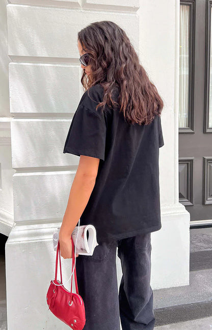 Alba Plain Black Tee