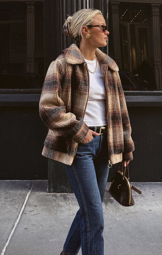 Hunter Jacket ~ Homestead Faux Sherpa Plaid