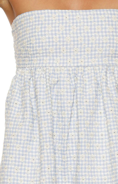 Berrie Blue Strapless Mini Dress