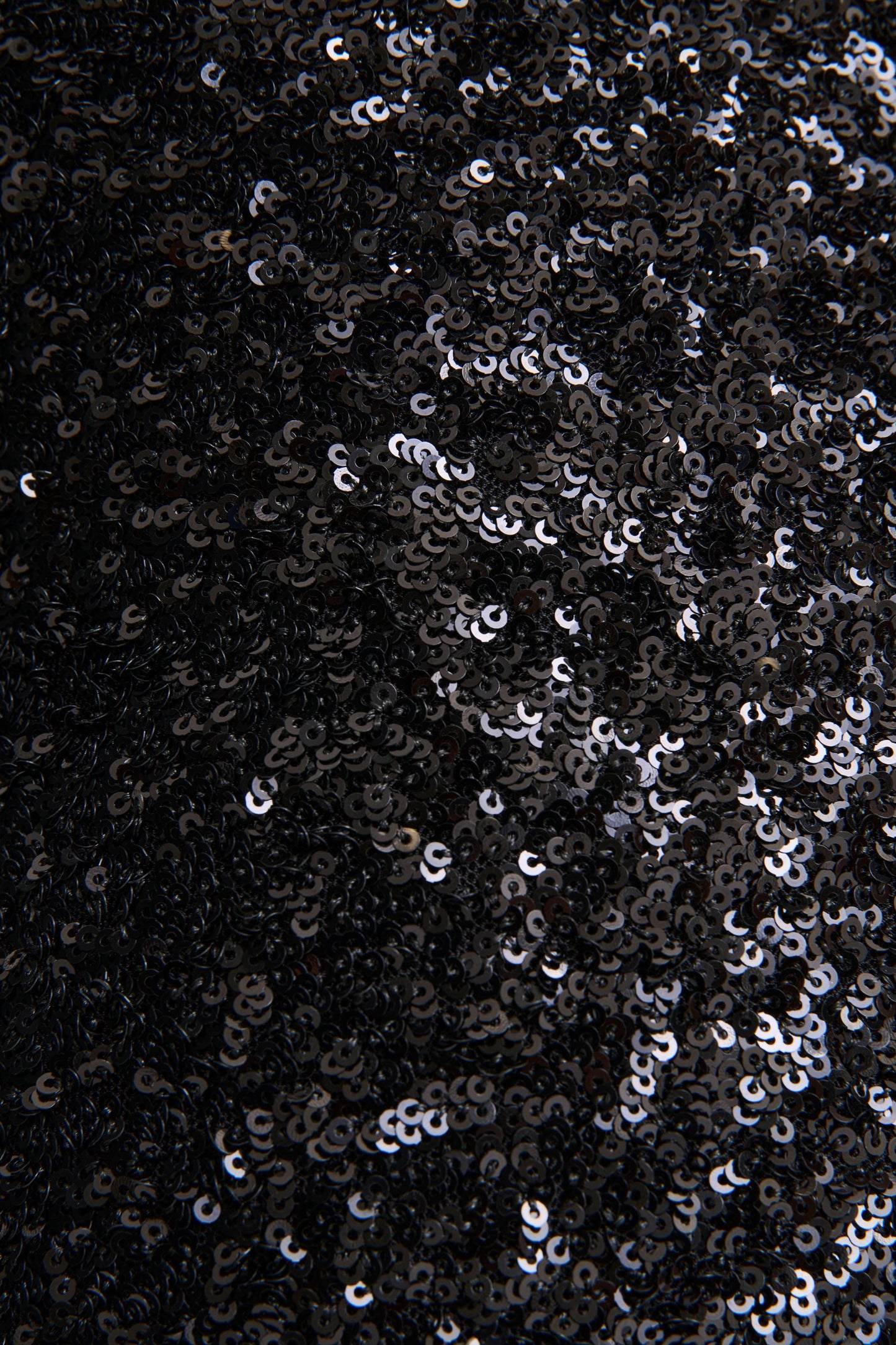 Mery | Black Sequin High-Neck Wrap Maxi Dress With One-Long Sleeve