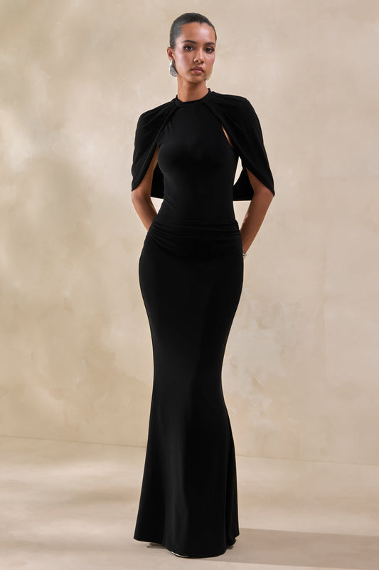 Alaysia | Black Maxi Skirt With Sash Detail