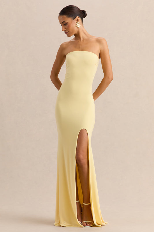 Melva | Lemon Bandeau Maxi Dress