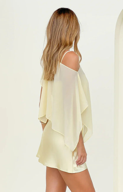 Chelsea Yellow Sheer Chiffon Cape