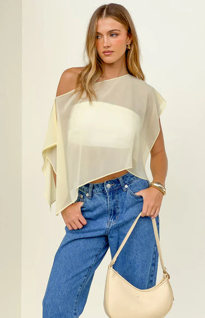 Chelsea Yellow Sheer Chiffon Cape