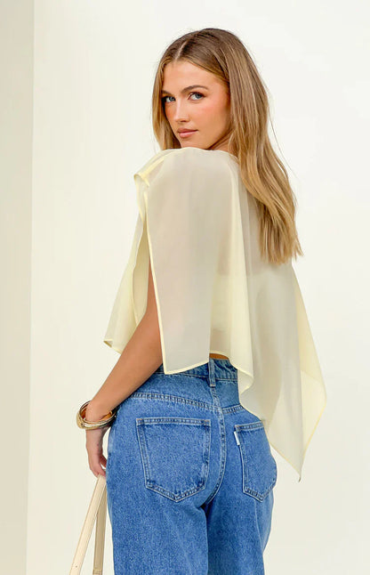 Chelsea Yellow Sheer Chiffon Cape