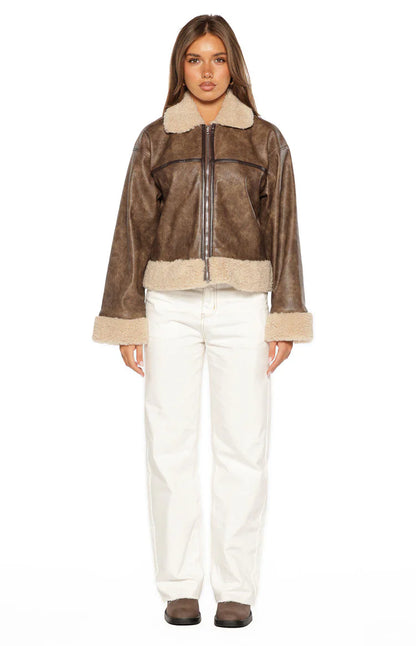 Cloud Brown Aviator Jacket