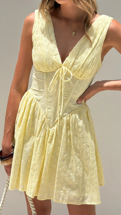 Elysia Mini Dress - Yellow