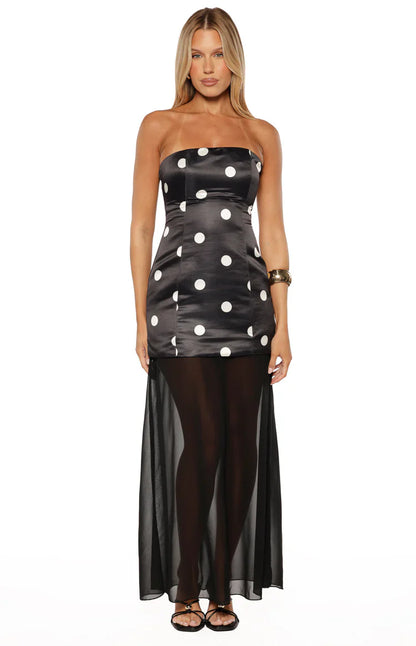 Eden Black Polka Dot Maxi Dress