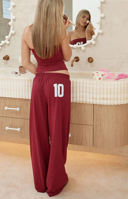 Flo Burgundy Wide Leg Pants