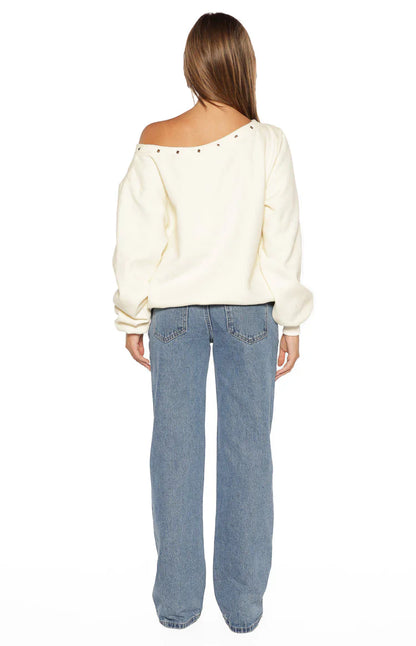 Fran Eyelet Mid Wash Pocket Jeans