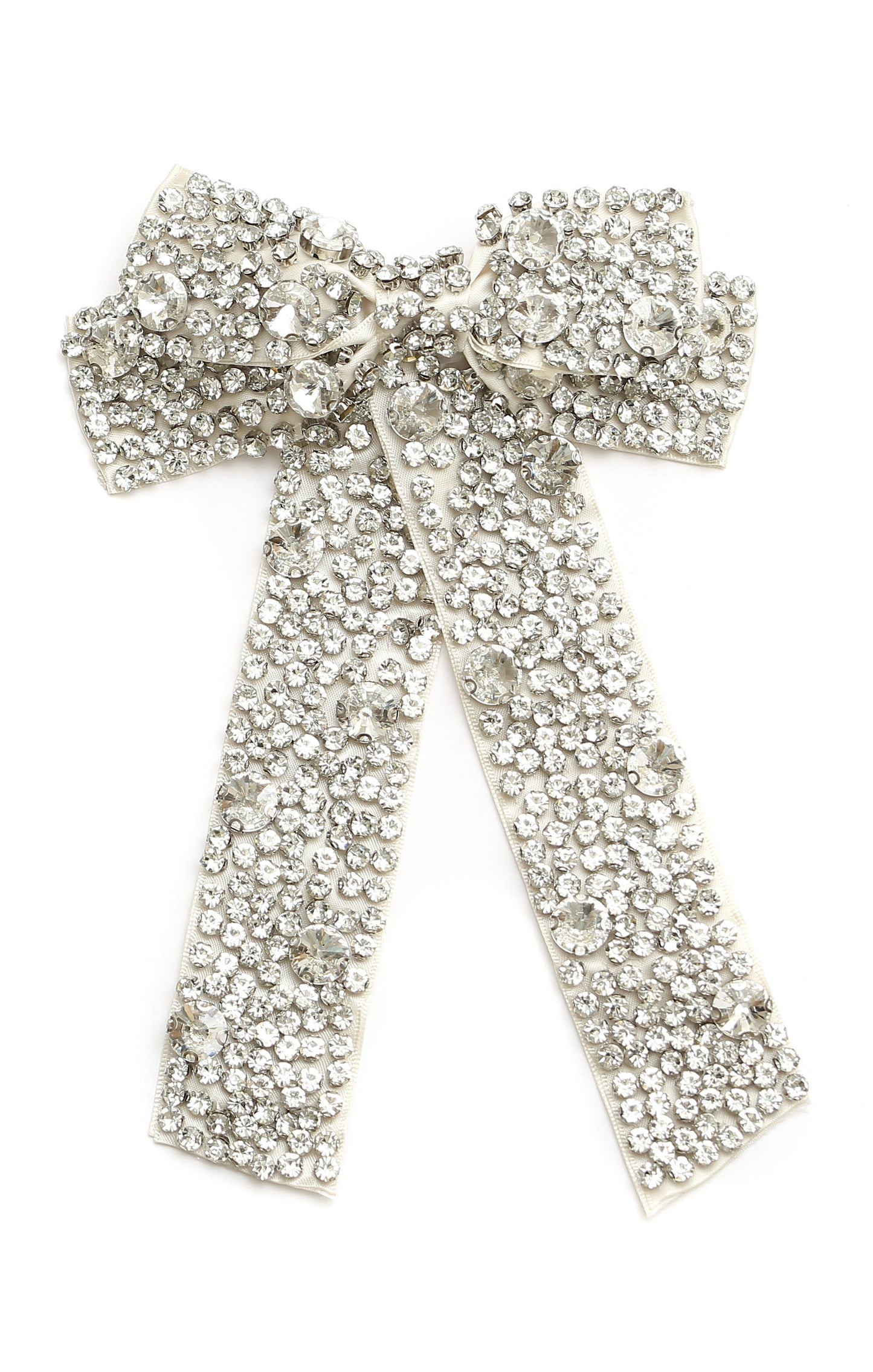 Crystal Hair Bow ~ Silver