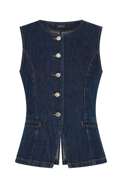 I'll Miss You Denim Top Dark Navy