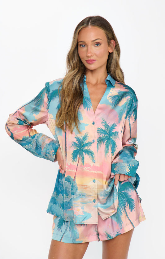 Early Riser PJ Set ~ Sunset Cove Silky