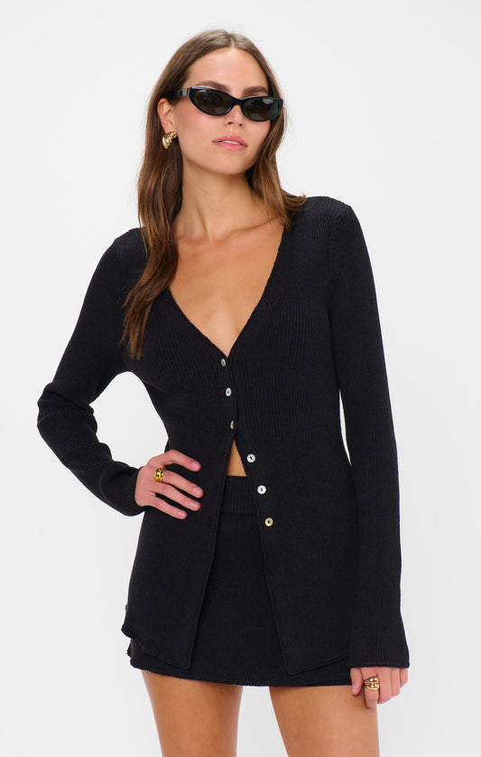 Josie Top ~ Black Rib Knit