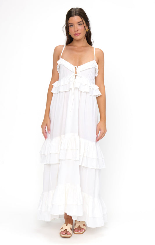 Freya Maxi Dress ~ White Voile