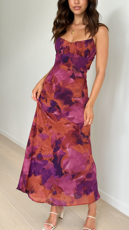 Margie Midi Dress - Dark Rose