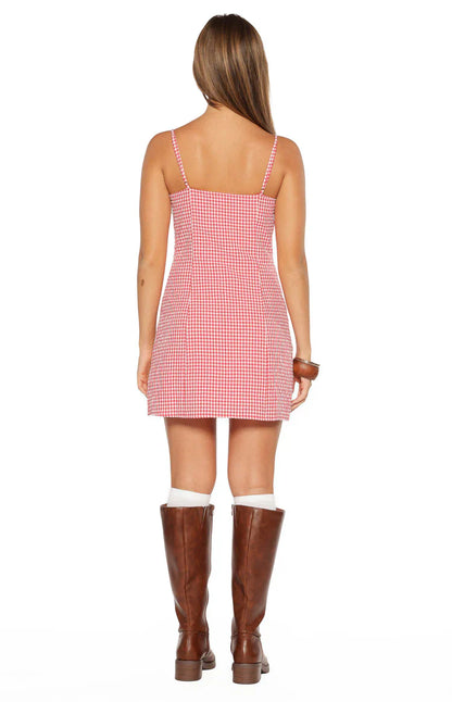 Please Red Gingham Mini Dress