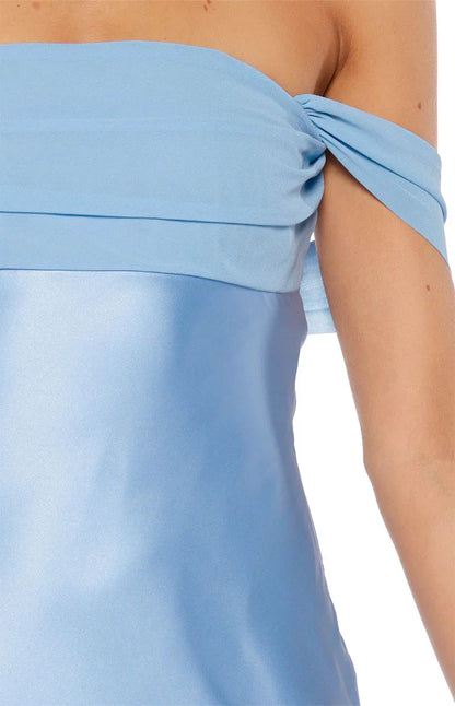 Sandie Light Blue Off The Shoulder Mini Dress