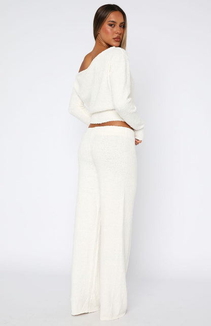 Please Be Mine Knit Pants Off White