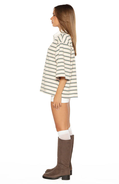 Tilda Green Stripe Polo Shirt
