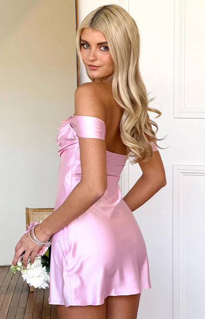 Zoella Light Pink Off The Shoulder Mini Dress