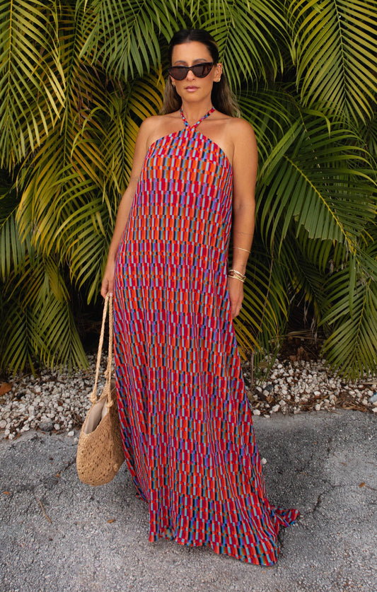 Claudia Maxi Dress ~ Cabo Crush Geo