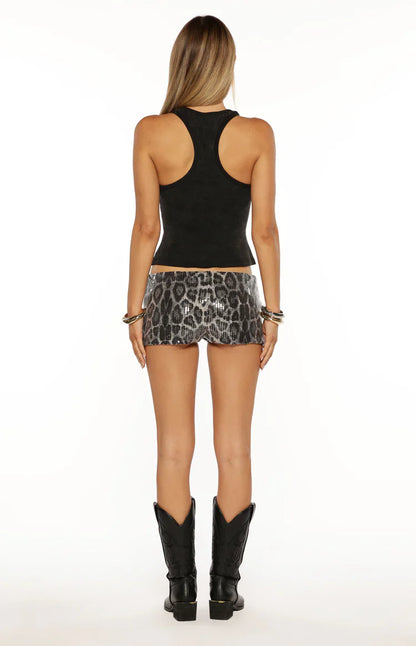 Informal Black Wash Cut Out Tank