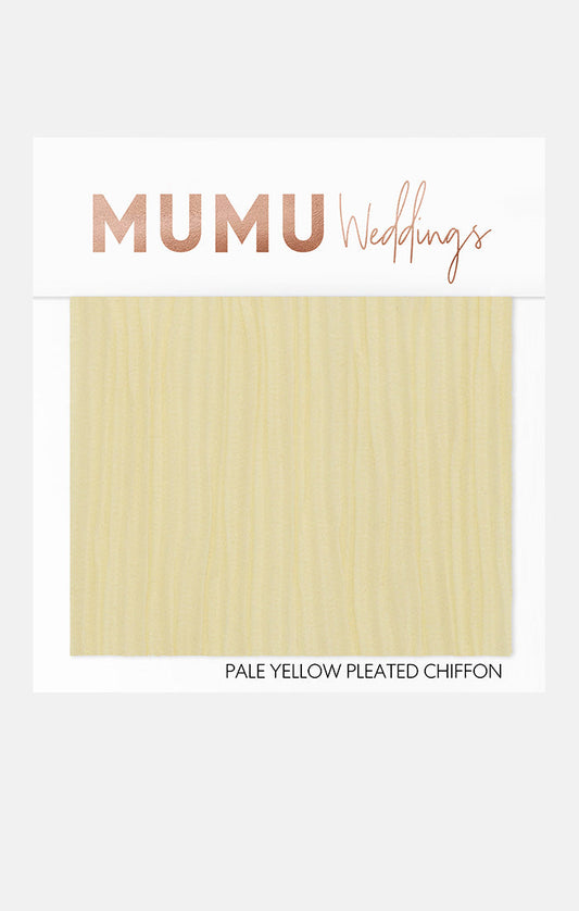 Bridesmaid Fabric Swatch ~ Pale Yellow Pleated Chiffon