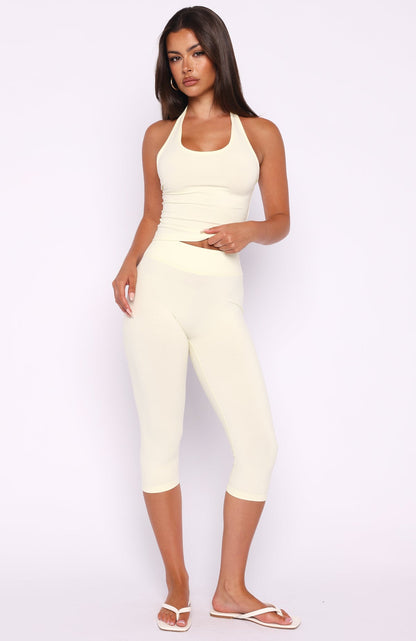 Focus On The Good Halter Top Lemon