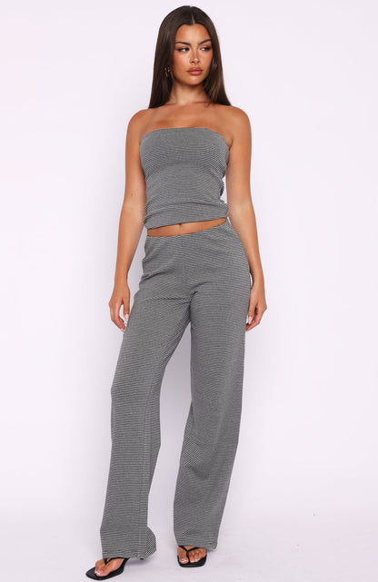 Happy It Happened Pants Grey/White Stripe