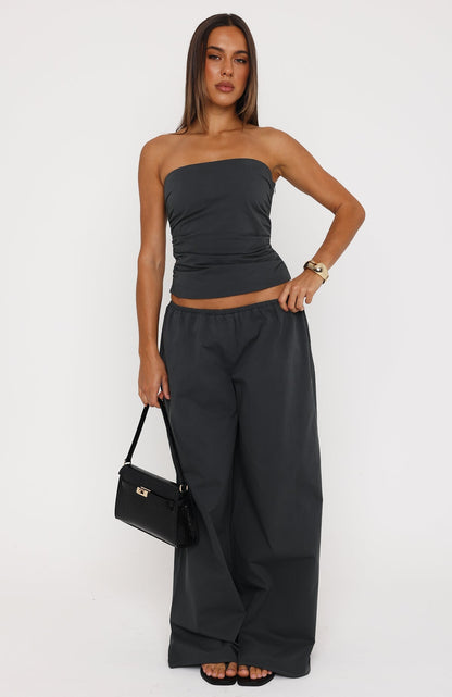 Just Like This Strapless Top Slate
