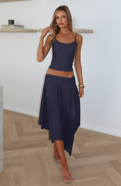 Free All Night Midi Skirt Steel