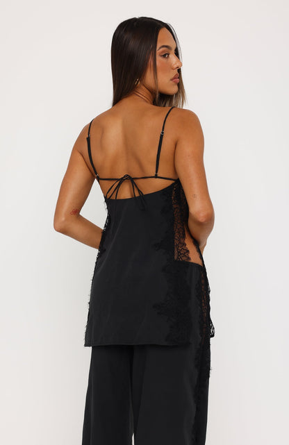 Porcelain Nights Top Black