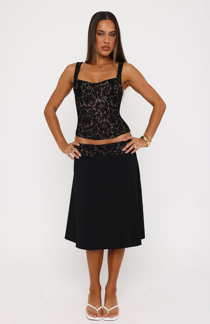 Promises Kept Lace Bustier Black